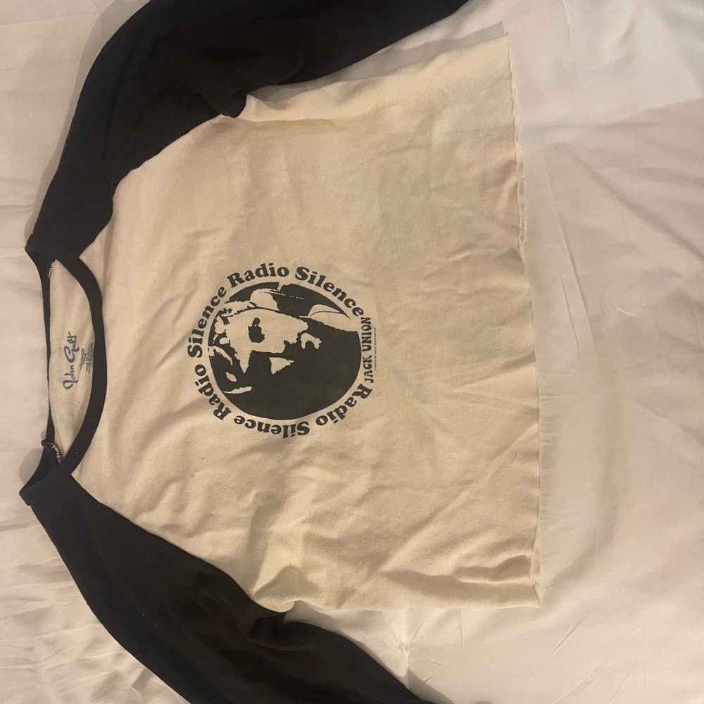 Brandy Melville Black and Cream Long Sleeve Tee
